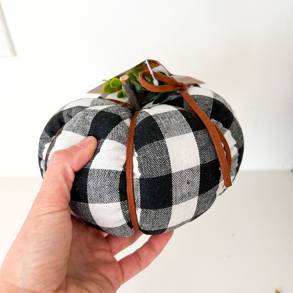 Fall Home Decor - Buffalo Plaid Table Top Pumpkin Pillow - Picture 3 of 4